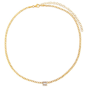  Diamond Square Cuban Choker 14K - Adina Eden's Jewels