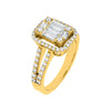 14K Gold / 6.5 Emerald Diamond Illusion Ring 14K - Adina Eden's Jewels