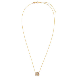  Diamond Illusion Emerald Necklace 14K - Adina Eden's Jewels