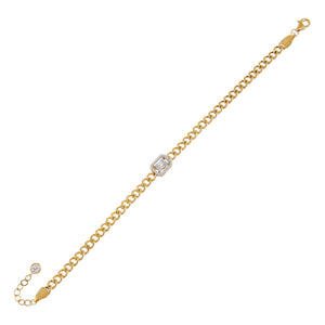 14K Gold CZ Illusion Cuban Bracelet 14K - Adina Eden's Jewels