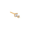 14K Gold / Single Sparkle Baguette Diamond Stud Earring 18K - Adina Eden's Jewels