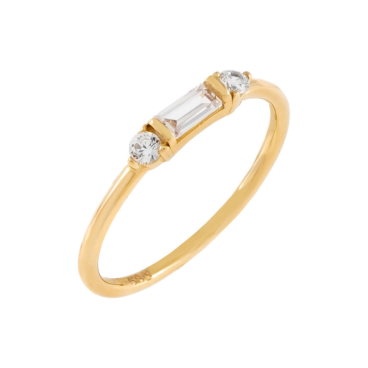 14K Gold / 7 CZ Dainty Baguette Ring 14K - Adina Eden's Jewels