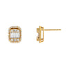 14K Gold Diamond Illusion Baguette Stud Earring 14K - Adina Eden's Jewels