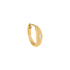 14K Gold / Single Diamond Baguette Hollow Dome Huggie Earring 14K - Adina Eden's Jewels