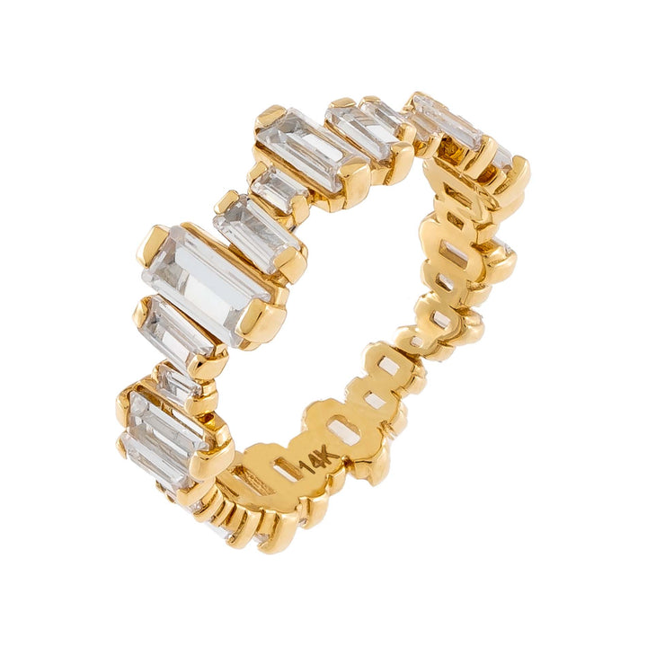 14K Gold / 7 Scattered Baguette Ring 14K - Adina Eden's Jewels