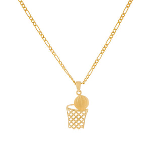 14K Gold Basketball Hoop Necklace 14K - Adina Eden's Jewels