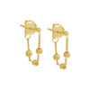 14K Gold / Pair Tiny Ball Stud Chain Front Back Stud Earring 14K - Adina Eden's Jewels