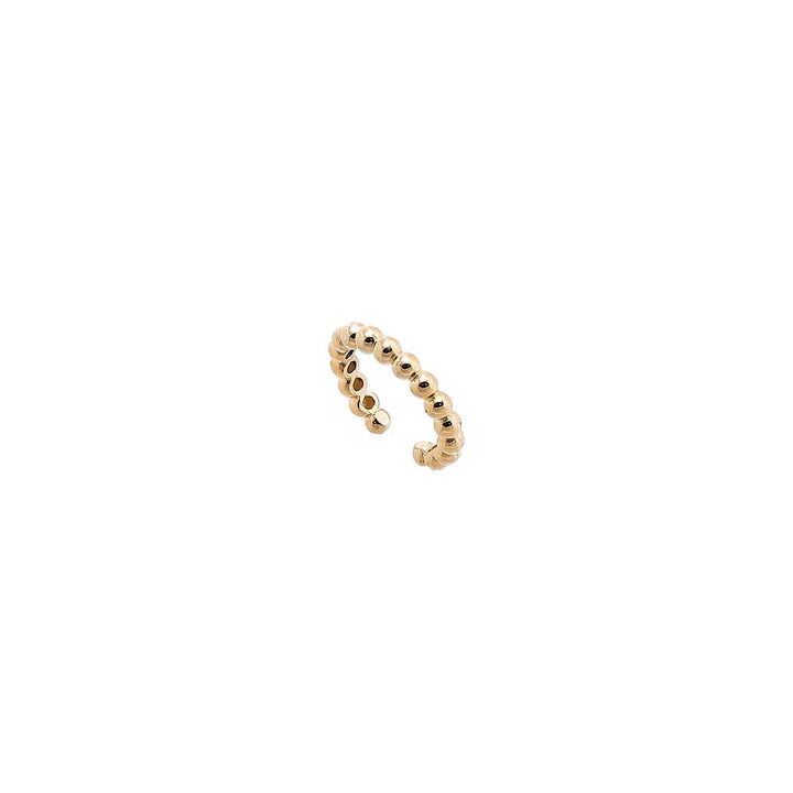 14K Gold Solid Beaded Ear Cuff 14K - Adina Eden's Jewels