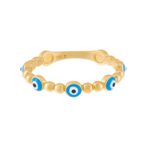  Enamel Evil Eye Ring 14K - Adina Eden's Jewels