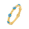 Turquoise / 7 Enamel Evil Eye Ring 14K - Adina Eden's Jewels