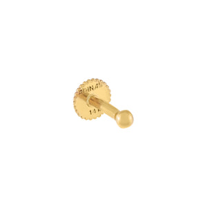 14K Gold / 6.5MM Tiny Ball Threaded Stud Earring 14K - Adina Eden's Jewels