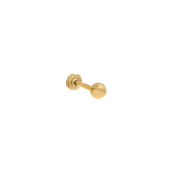 14K Gold / 8MM / 3MM Piercing Tiny Ball Threaded Stud Earring 14K - Adina Eden's Jewels