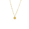 14K Gold Tiny Engraveable Medallion Ball Chain Necklace 14K - Adina Eden's Jewels