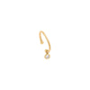 14K Gold / Single Dangling CZ Bezel Solitaire Ear Cuff 14K - Adina Eden's Jewels