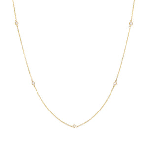 14K Gold Diamond Bezel Necklace 14K - Adina Eden's Jewels