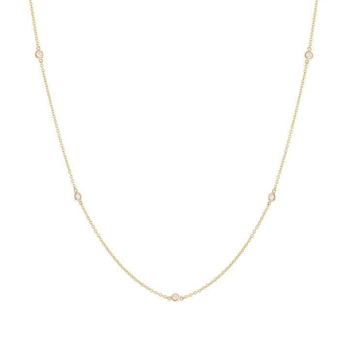 14K Gold Diamond Bezel Necklace 14K - Adina Eden's Jewels