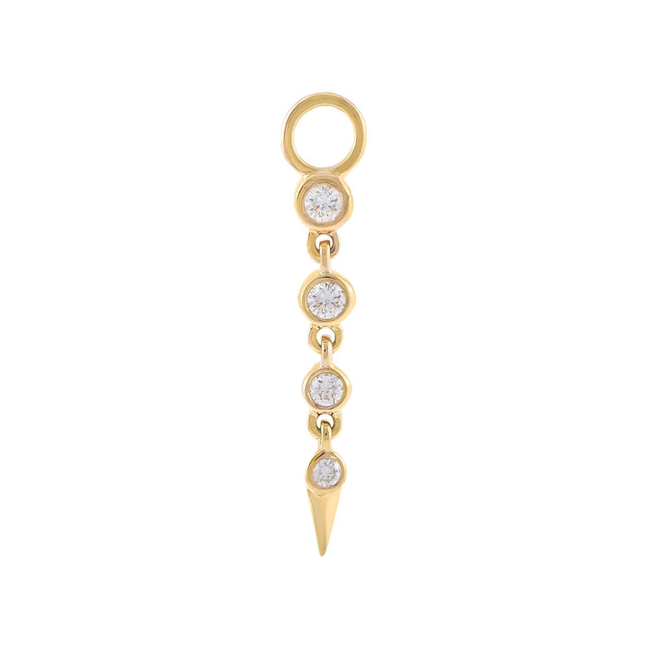 14K Gold Diamond Bezel Spike Drop Charm 14K - Adina Eden's Jewels