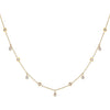 14K Gold Diamond Bezel X Teardrop Dangling Necklace 14K - Adina Eden's Jewels