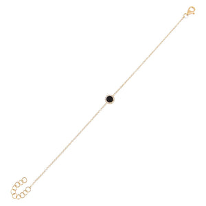 Onyx Diamond X Onyx Disc Bracelet 14K - Adina Eden's Jewels