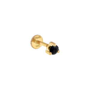Onyx / Single Onyx Threaded Stud Earring 14K - Adina Eden's Jewels