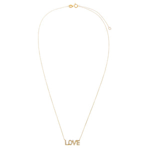 Diamond Love Nameplate Necklace 14K - Adina Eden's Jewels