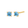Aqua / Pair Tiny Colored CZ Solitaire Stud Earring 14K - Adina Eden's Jewels