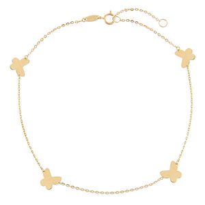 14K Gold Butterfly Anklet 14K - Adina Eden's Jewels
