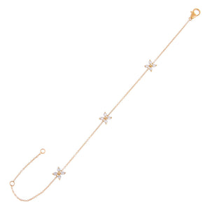 14K Gold Diamond Multi Flower Cluster Bracelet 14K - Adina Eden's Jewels
