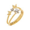 14K Gold / 6 CZ Flower X Butterfly Ring 14K - Adina Eden's Jewels