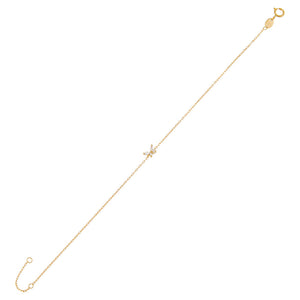 14K Gold CZ Butterfly Bracelet 14K - Adina Eden's Jewels
