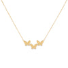 14K Gold CZ Triple Butterfly Necklace 14K - Adina Eden's Jewels
