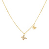 14K Gold Diamond X Solid Butterfly Necklace 14K - Adina Eden's Jewels