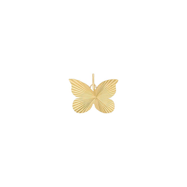 14K Gold Fluted Butterfly Necklace Charm 14K - Adina Eden's Jewels