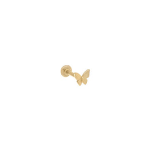 14K Gold / Single Solid Butterfly Threaded Stud Earring 14K - Adina Eden's Jewels