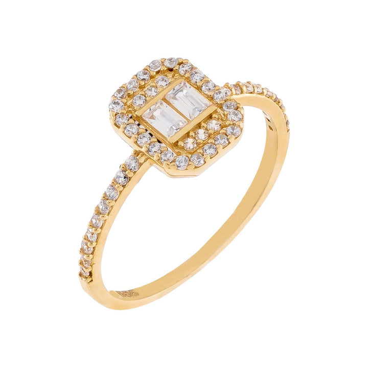 14K Gold / 7 CZ Baguette Ring 14K - Adina Eden's Jewels