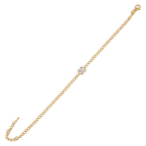 14K Gold Diamond Square Cuban Bracelet 14K - Adina Eden's Jewels