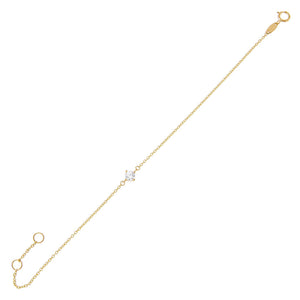 14K Gold CZ Solitaire Bracelet 14K - Adina Eden's Jewels