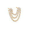 14K Gold Diamond Triple Strand Cluster Stud Earring 14K - Adina Eden's Jewels
