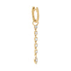 14K Gold / Single Diamond Teardrop Drop Huggie Earring 14K - Adina Eden's Jewels