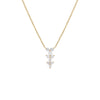 14K Gold Diamond Triple Cluster Drop Necklace 14K - Adina Eden's Jewels