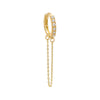 Gold / Single Pavé Chain Drop Huggie Earring 14K - Adina Eden's Jewels