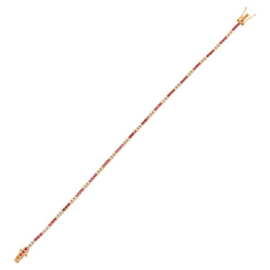 14K Gold Diamond X Ruby Tennis Bracelet 14K - Adina Eden's Jewels