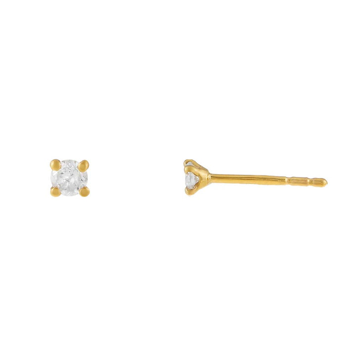 14K Gold Prong Set Diamond Stud Earring 14K - Adina Eden's Jewels