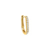 14K Gold / Single Diamond Oval Pavé Huggie Earring 14K - Adina Eden's Jewels