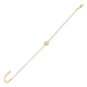 14K Gold CZ Illusion Circle Tennis Bracelet 14K - Adina Eden's Jewels