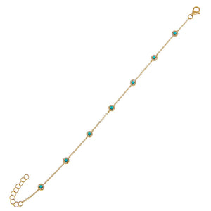 Turquoise Diamond X Turquoise Bracelet 14K - Adina Eden's Jewels