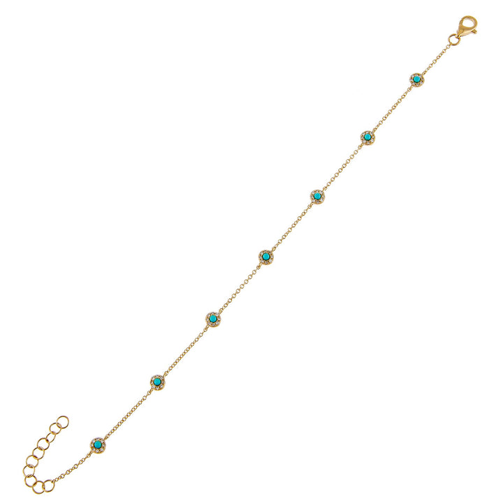 Turquoise Diamond X Turquoise Bracelet 14K - Adina Eden's Jewels