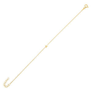 Gold / A Tiny Solid Uppercase Initial Bracelet - Adina Eden's Jewels