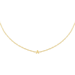 Gold / F Tiny Solid Uppercase Initial Choker - Adina Eden's Jewels
