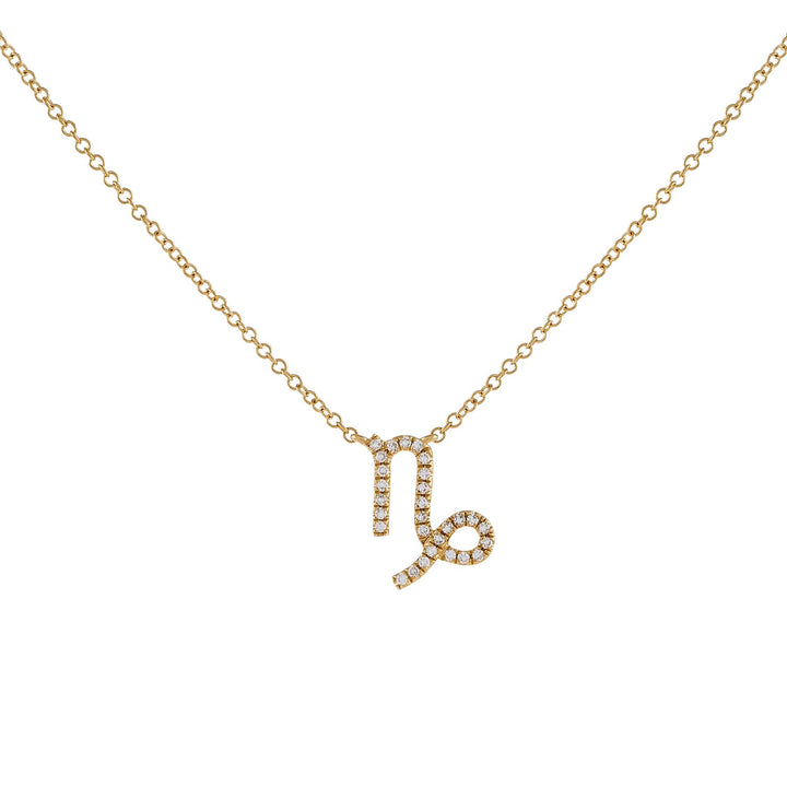 14K Gold / Capricorn Diamond Zodiac Necklace 14K - Adina Eden's Jewels